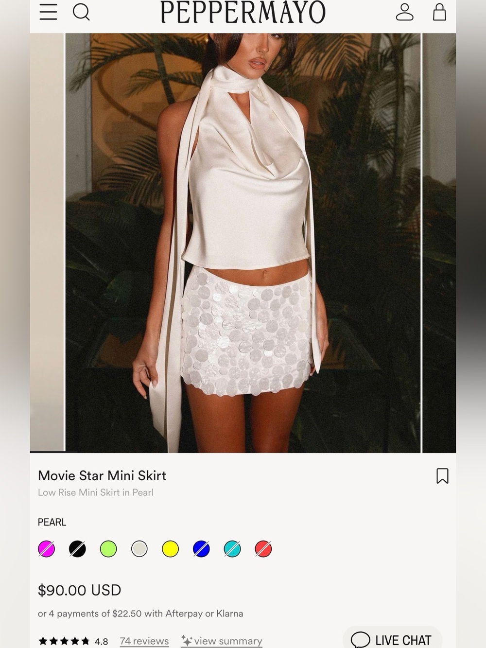 Peppermayo Movie Star Mini Skirt white - Picture 2 of 4